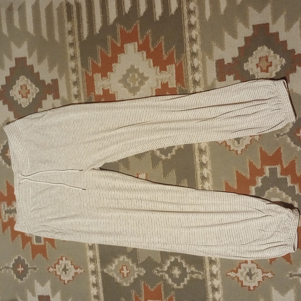 J. Crew Striped White Jogger PJ Pants - M